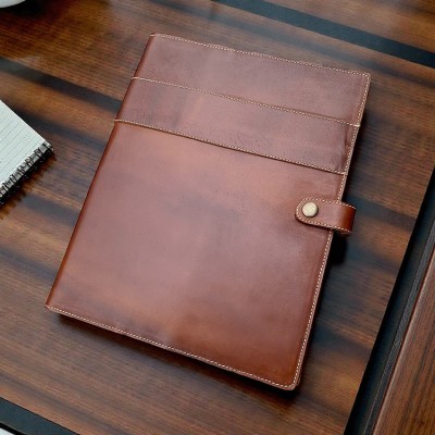 A4 læder-cover & journal i cognac, dansk design