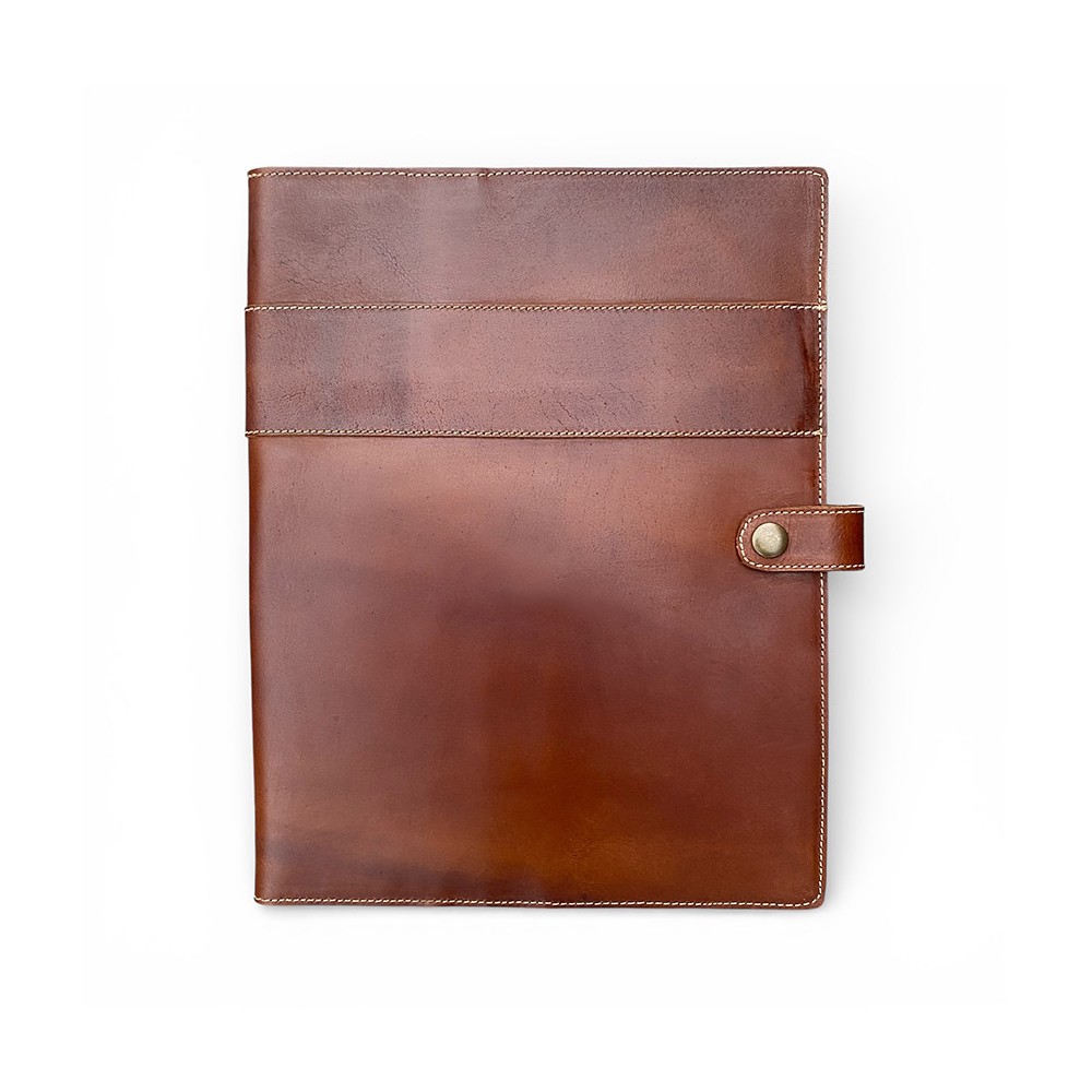 A4 læder-cover & journal i cognac, dansk design