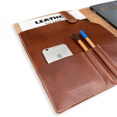 A4 læder-cover & journal i cognac, dansk design