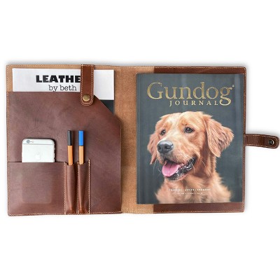 Hunting journal cover, cognac