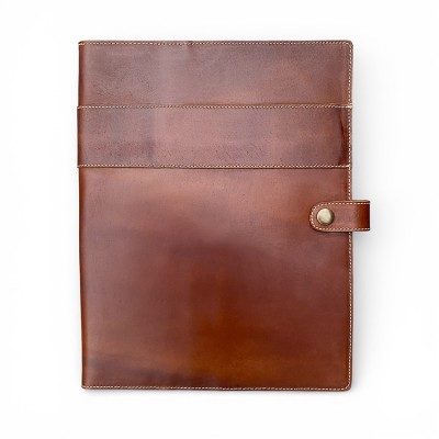 JAGT-journal cover i cognac læder, dansk design
