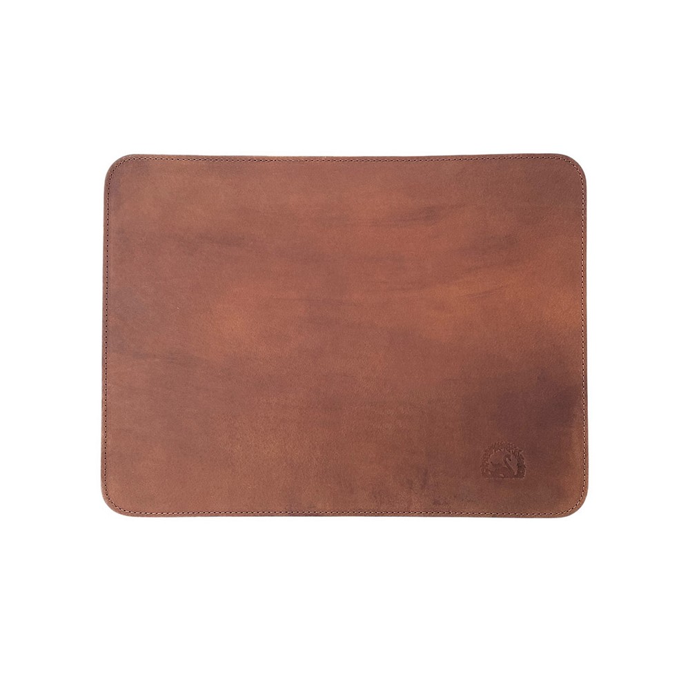 Leather placemats, brown with H.C. Andersen swan