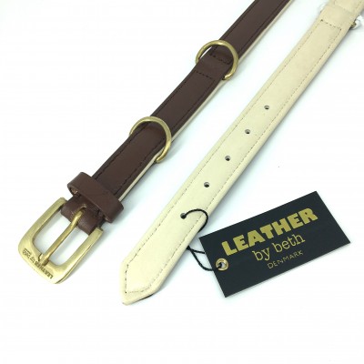 Citywalk Hundehalsband Cognac/Créme, dänisches Design